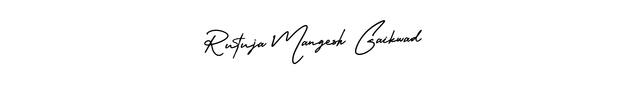 Rutuja Mangesh Gaikwad stylish signature style. Best Handwritten Sign (AmerikaSignatureDemo-Regular) for my name. Handwritten Signature Collection Ideas for my name Rutuja Mangesh Gaikwad. Rutuja Mangesh Gaikwad signature style 3 images and pictures png
