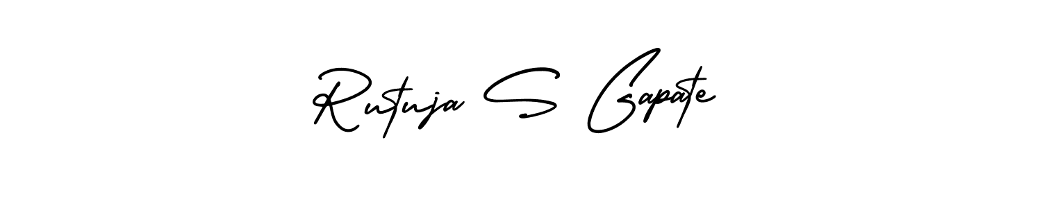 Create a beautiful signature design for name Rutuja S Gapate. With this signature (AmerikaSignatureDemo-Regular) fonts, you can make a handwritten signature for free. Rutuja S Gapate signature style 3 images and pictures png
