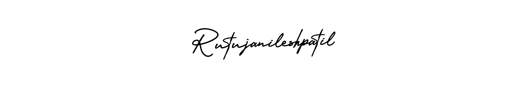 AmerikaSignatureDemo-Regular is a professional signature style that is perfect for those who want to add a touch of class to their signature. It is also a great choice for those who want to make their signature more unique. Get Rutujanileshpatil name to fancy signature for free. Rutujanileshpatil signature style 3 images and pictures png
