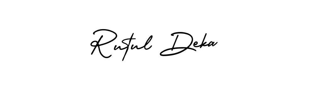 Make a short Rutul Deka signature style. Manage your documents anywhere anytime using AmerikaSignatureDemo-Regular. Create and add eSignatures, submit forms, share and send files easily. Rutul Deka signature style 3 images and pictures png