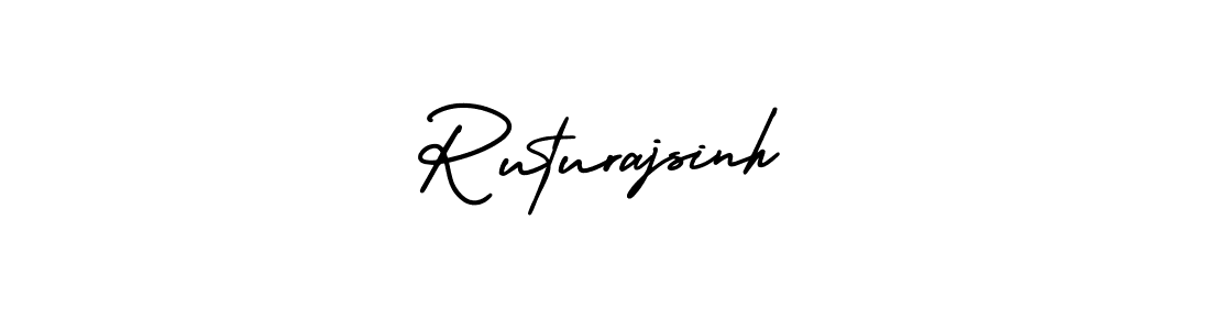 The best way (AmerikaSignatureDemo-Regular) to make a short signature is to pick only two or three words in your name. The name Ruturajsinh include a total of six letters. For converting this name. Ruturajsinh signature style 3 images and pictures png