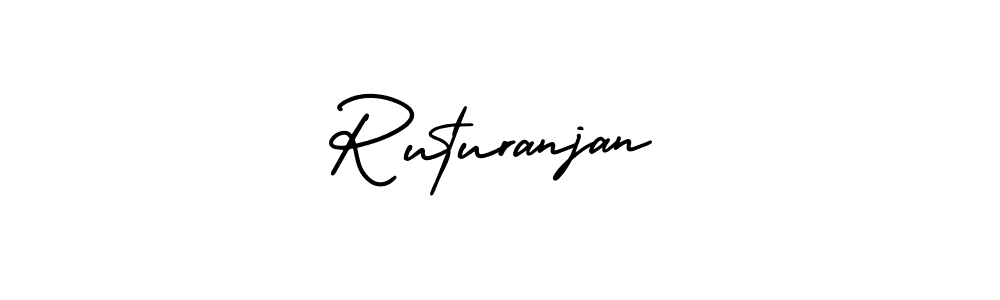 The best way (AmerikaSignatureDemo-Regular) to make a short signature is to pick only two or three words in your name. The name Ruturanjan include a total of six letters. For converting this name. Ruturanjan signature style 3 images and pictures png