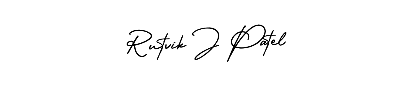 Rutvik J Patel stylish signature style. Best Handwritten Sign (AmerikaSignatureDemo-Regular) for my name. Handwritten Signature Collection Ideas for my name Rutvik J Patel. Rutvik J Patel signature style 3 images and pictures png