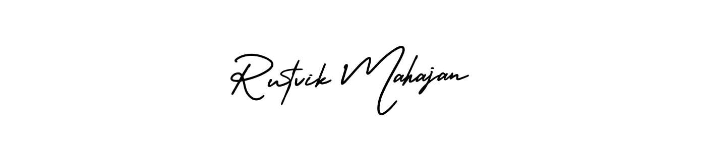 Make a beautiful signature design for name Rutvik Mahajan. With this signature (AmerikaSignatureDemo-Regular) style, you can create a handwritten signature for free. Rutvik Mahajan signature style 3 images and pictures png
