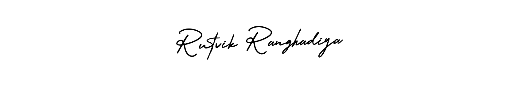 AmerikaSignatureDemo-Regular is a professional signature style that is perfect for those who want to add a touch of class to their signature. It is also a great choice for those who want to make their signature more unique. Get Rutvik Ranghadiya name to fancy signature for free. Rutvik Ranghadiya signature style 3 images and pictures png
