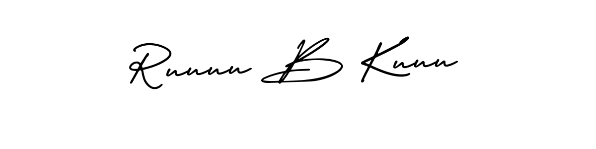 You should practise on your own different ways (AmerikaSignatureDemo-Regular) to write your name (Ruuuu B Kuuu) in signature. don't let someone else do it for you. Ruuuu B Kuuu signature style 3 images and pictures png