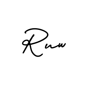 Make a beautiful signature design for name Ruw. Use this online signature maker to create a handwritten signature for free. Ruw signature style 3 images and pictures png