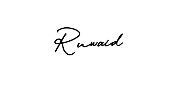 Also You can easily find your signature by using the search form. We will create Ruwaid name handwritten signature images for you free of cost using AmerikaSignatureDemo-Regular sign style. Ruwaid signature style 3 images and pictures png