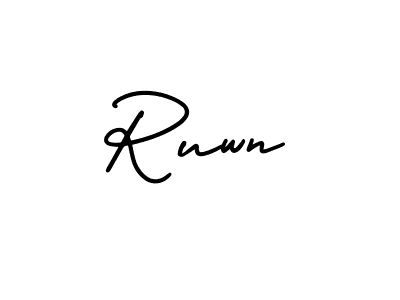 Create a beautiful signature design for name Ruwn. With this signature (AmerikaSignatureDemo-Regular) fonts, you can make a handwritten signature for free. Ruwn signature style 3 images and pictures png