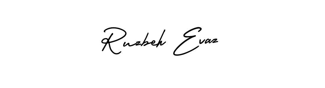 This is the best signature style for the Ruzbeh Evaz name. Also you like these signature font (AmerikaSignatureDemo-Regular). Mix name signature. Ruzbeh Evaz signature style 3 images and pictures png