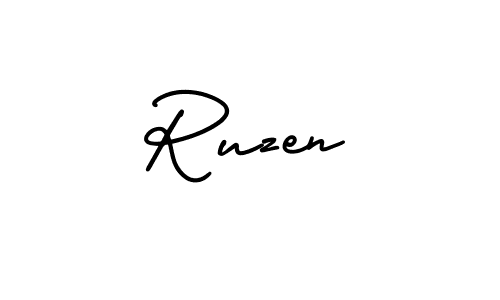 Create a beautiful signature design for name Ruzen. With this signature (AmerikaSignatureDemo-Regular) fonts, you can make a handwritten signature for free. Ruzen signature style 3 images and pictures png