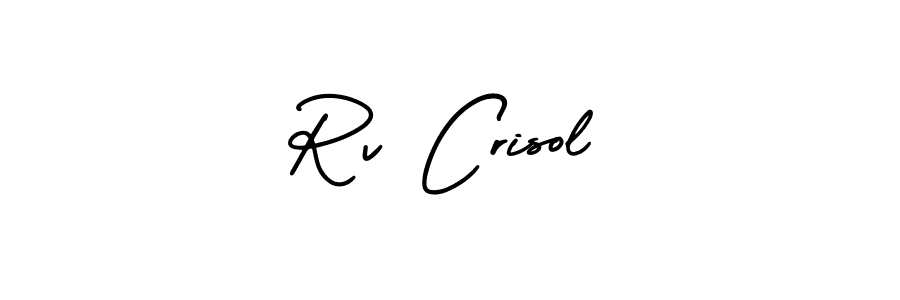 You should practise on your own different ways (AmerikaSignatureDemo-Regular) to write your name (Rv Crisol) in signature. don't let someone else do it for you. Rv Crisol signature style 3 images and pictures png