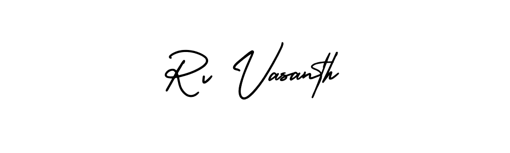 Rv Vasanth stylish signature style. Best Handwritten Sign (AmerikaSignatureDemo-Regular) for my name. Handwritten Signature Collection Ideas for my name Rv Vasanth. Rv Vasanth signature style 3 images and pictures png