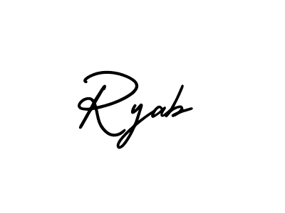 This is the best signature style for the Ryab name. Also you like these signature font (AmerikaSignatureDemo-Regular). Mix name signature. Ryab signature style 3 images and pictures png