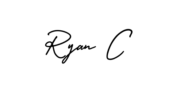 Also You can easily find your signature by using the search form. We will create Ryan C name handwritten signature images for you free of cost using AmerikaSignatureDemo-Regular sign style. Ryan C signature style 3 images and pictures png