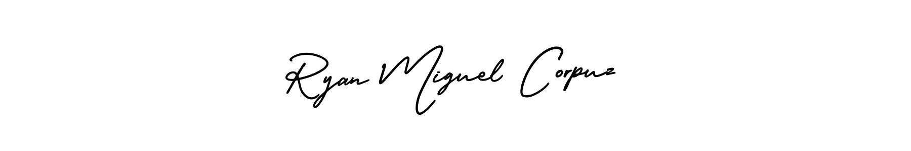 How to Draw Ryan Miguel Corpuz signature style? AmerikaSignatureDemo-Regular is a latest design signature styles for name Ryan Miguel Corpuz. Ryan Miguel Corpuz signature style 3 images and pictures png