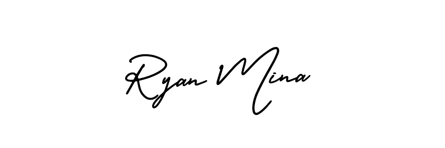 AmerikaSignatureDemo-Regular is a professional signature style that is perfect for those who want to add a touch of class to their signature. It is also a great choice for those who want to make their signature more unique. Get Ryan Mina name to fancy signature for free. Ryan Mina signature style 3 images and pictures png