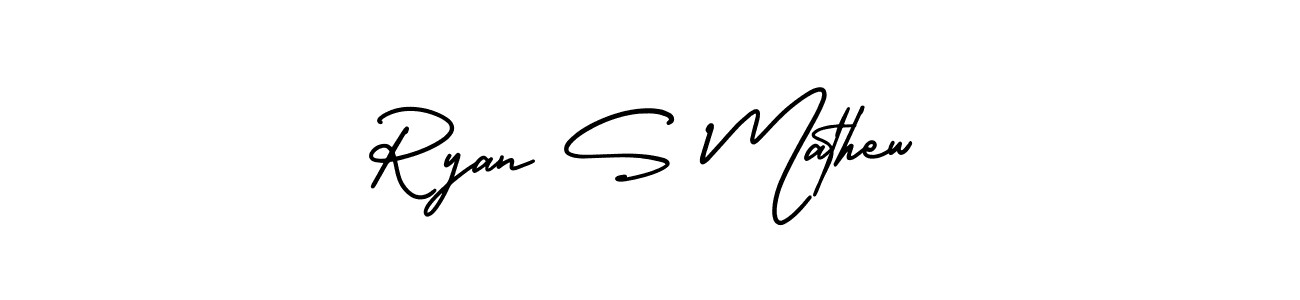 This is the best signature style for the Ryan S Mathew name. Also you like these signature font (AmerikaSignatureDemo-Regular). Mix name signature. Ryan S Mathew signature style 3 images and pictures png