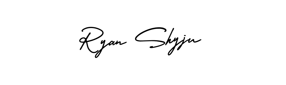 How to make Ryan Shyju name signature. Use AmerikaSignatureDemo-Regular style for creating short signs online. This is the latest handwritten sign. Ryan Shyju signature style 3 images and pictures png