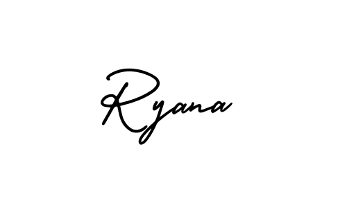 How to make Ryana name signature. Use AmerikaSignatureDemo-Regular style for creating short signs online. This is the latest handwritten sign. Ryana signature style 3 images and pictures png