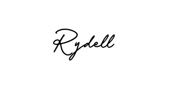 You should practise on your own different ways (AmerikaSignatureDemo-Regular) to write your name (Rydell) in signature. don't let someone else do it for you. Rydell signature style 3 images and pictures png