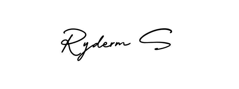 How to make Ryderm S name signature. Use AmerikaSignatureDemo-Regular style for creating short signs online. This is the latest handwritten sign. Ryderm S signature style 3 images and pictures png