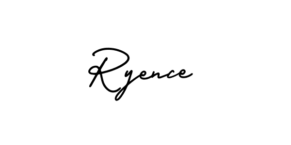 You should practise on your own different ways (AmerikaSignatureDemo-Regular) to write your name (Ryence) in signature. don't let someone else do it for you. Ryence signature style 3 images and pictures png