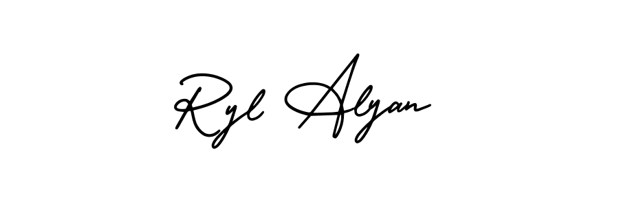 It looks lik you need a new signature style for name Ryl Alyan. Design unique handwritten (AmerikaSignatureDemo-Regular) signature with our free signature maker in just a few clicks. Ryl Alyan signature style 3 images and pictures png