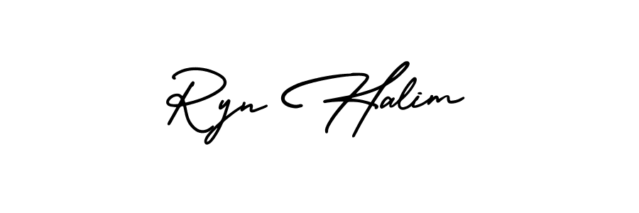 Create a beautiful signature design for name Ryn Halim. With this signature (AmerikaSignatureDemo-Regular) fonts, you can make a handwritten signature for free. Ryn Halim signature style 3 images and pictures png