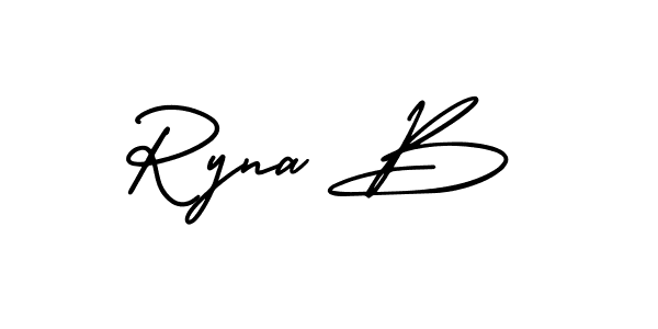 if you are searching for the best signature style for your name Ryna B. so please give up your signature search. here we have designed multiple signature styles  using AmerikaSignatureDemo-Regular. Ryna B signature style 3 images and pictures png
