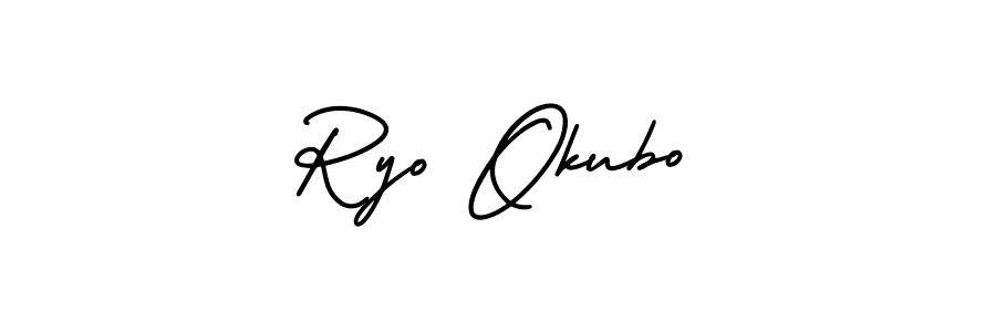 This is the best signature style for the Ryo Okubo name. Also you like these signature font (AmerikaSignatureDemo-Regular). Mix name signature. Ryo Okubo signature style 3 images and pictures png