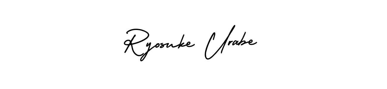 This is the best signature style for the Ryosuke Urabe name. Also you like these signature font (AmerikaSignatureDemo-Regular). Mix name signature. Ryosuke Urabe signature style 3 images and pictures png