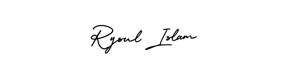 Use a signature maker to create a handwritten signature online. With this signature software, you can design (AmerikaSignatureDemo-Regular) your own signature for name Rysul Islam. Rysul Islam signature style 3 images and pictures png