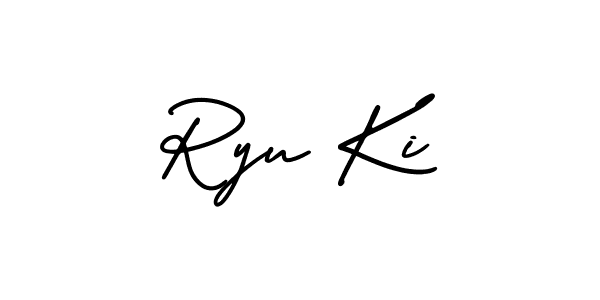 Make a beautiful signature design for name Ryu Ki. With this signature (AmerikaSignatureDemo-Regular) style, you can create a handwritten signature for free. Ryu Ki signature style 3 images and pictures png