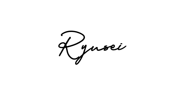 This is the best signature style for the Ryusei name. Also you like these signature font (AmerikaSignatureDemo-Regular). Mix name signature. Ryusei signature style 3 images and pictures png