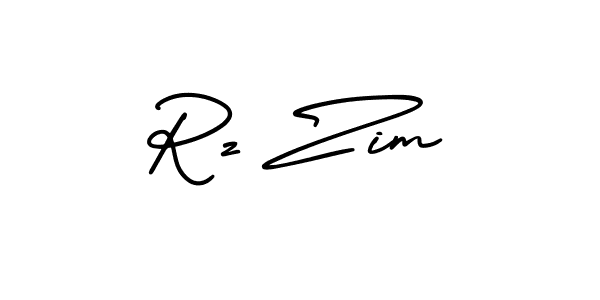 Create a beautiful signature design for name Rz Zim. With this signature (AmerikaSignatureDemo-Regular) fonts, you can make a handwritten signature for free. Rz Zim signature style 3 images and pictures png