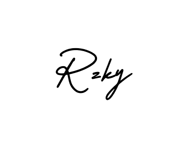 The best way (AmerikaSignatureDemo-Regular) to make a short signature is to pick only two or three words in your name. The name Rzky include a total of six letters. For converting this name. Rzky signature style 3 images and pictures png