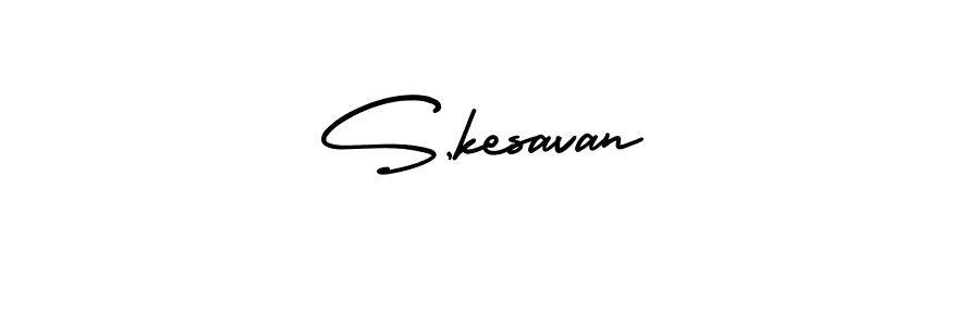 Use a signature maker to create a handwritten signature online. With this signature software, you can design (AmerikaSignatureDemo-Regular) your own signature for name S,kesavan. S,kesavan signature style 3 images and pictures png