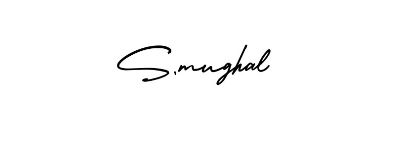 Design your own signature with our free online signature maker. With this signature software, you can create a handwritten (AmerikaSignatureDemo-Regular) signature for name S,mughal. S,mughal signature style 3 images and pictures png