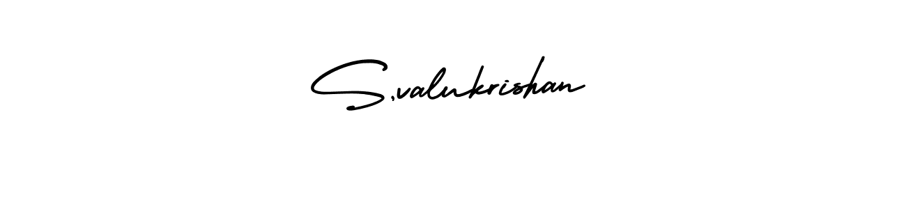 Design your own signature with our free online signature maker. With this signature software, you can create a handwritten (AmerikaSignatureDemo-Regular) signature for name S,valukrishan. S,valukrishan signature style 3 images and pictures png