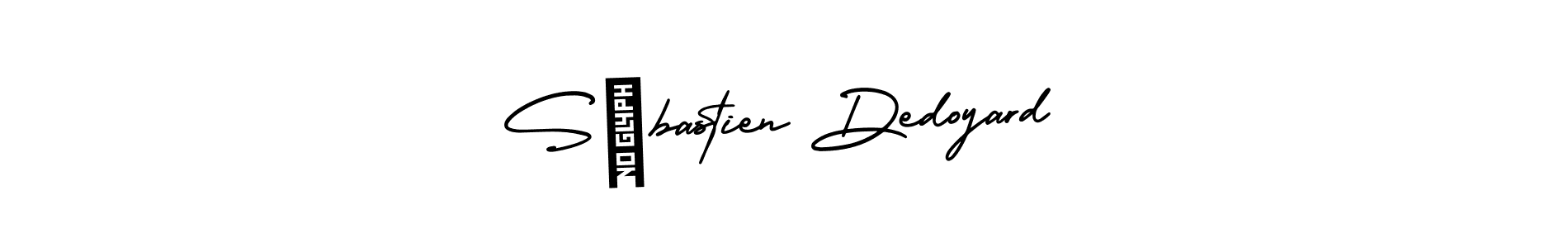 You should practise on your own different ways (AmerikaSignatureDemo-Regular) to write your name (Sébastien Dedoyard) in signature. don't let someone else do it for you. Sébastien Dedoyard signature style 3 images and pictures png