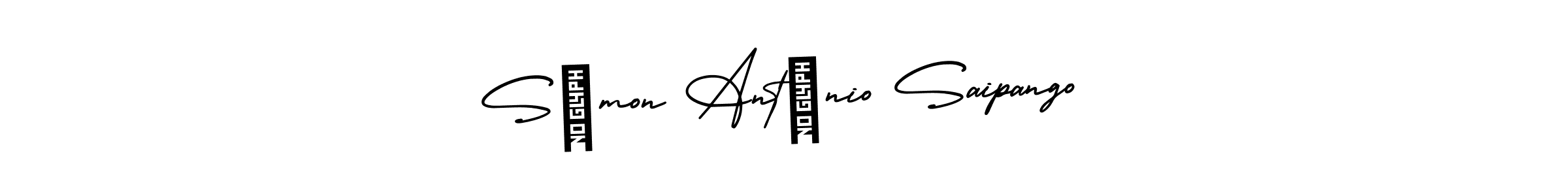 Use a signature maker to create a handwritten signature online. With this signature software, you can design (AmerikaSignatureDemo-Regular) your own signature for name Símon António Saipango. Símon António Saipango signature style 3 images and pictures png