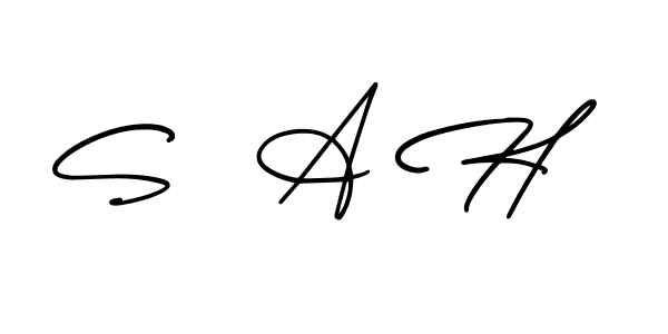 Also we have S  A H name is the best signature style. Create professional handwritten signature collection using AmerikaSignatureDemo-Regular autograph style. S  A H signature style 3 images and pictures png