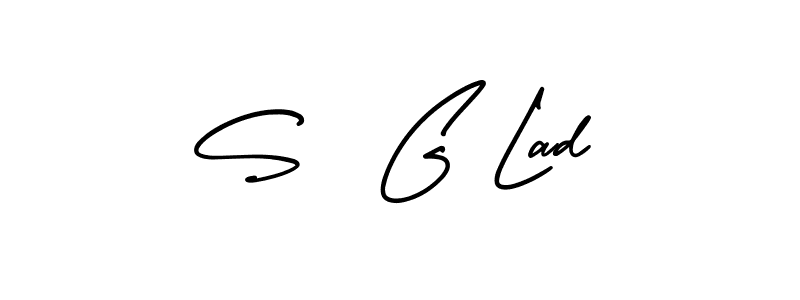 Create a beautiful signature design for name S  G Lad. With this signature (AmerikaSignatureDemo-Regular) fonts, you can make a handwritten signature for free. S  G Lad signature style 3 images and pictures png