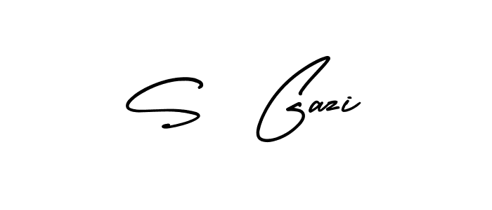 Design your own signature with our free online signature maker. With this signature software, you can create a handwritten (AmerikaSignatureDemo-Regular) signature for name S  Gazi. S  Gazi signature style 3 images and pictures png