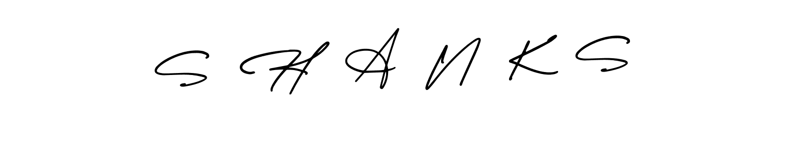 Make a beautiful signature design for name S  H  A  N  K  S. With this signature (AmerikaSignatureDemo-Regular) style, you can create a handwritten signature for free. S  H  A  N  K  S signature style 3 images and pictures png