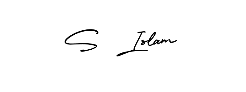 Use a signature maker to create a handwritten signature online. With this signature software, you can design (AmerikaSignatureDemo-Regular) your own signature for name S  Islam. S  Islam signature style 3 images and pictures png