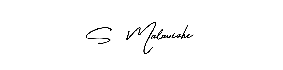 Use a signature maker to create a handwritten signature online. With this signature software, you can design (AmerikaSignatureDemo-Regular) your own signature for name S  Malavizhi. S  Malavizhi signature style 3 images and pictures png