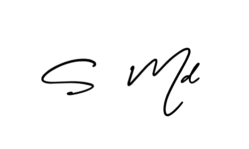 How to make S  Md name signature. Use AmerikaSignatureDemo-Regular style for creating short signs online. This is the latest handwritten sign. S  Md signature style 3 images and pictures png