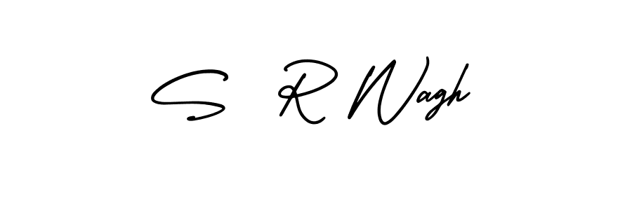 The best way (AmerikaSignatureDemo-Regular) to make a short signature is to pick only two or three words in your name. The name S  R Wagh include a total of six letters. For converting this name. S  R Wagh signature style 3 images and pictures png